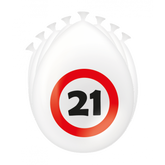 21 Jaar Verkeersbord Ballonnen 8st